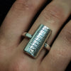 טבעת כסף 925 ויהלום 0.1 קראט עם חריטה בעבודת יד של שיר אהבה של רבי יהודה הלוי - Symbolic Design