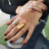 טבעת ציפוי זהב עם חריטה בעבודת יד של שיר אהבה של רבי יהודה הלוי - Symbolic Design
