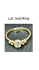 טבעת זהב 14 קראט עם אבן מונסטון בצבעי פנינה, טבעת וינטאג' בעבודת יד - Symbolic Design